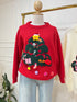 Christmas Tree Print Round Winter Pullover